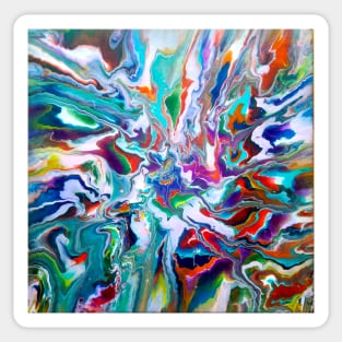 acrylic pouring, fluid art, painting, canvas art, artist, modern, abstract, design Sticker